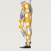 Gele bloemen: met de hand beschilderd leggings (Links)