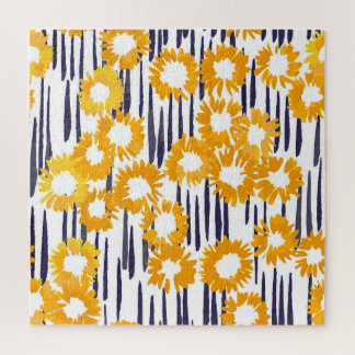 Gele bloemen: met de hand beschilderd  legpuzzel