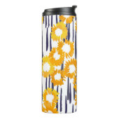 Gele bloemen: met de hand beschilderd thermosbeker (Gedraaid links)