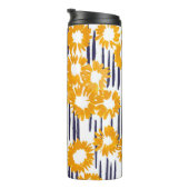 Gele bloemen: met de hand beschilderd thermosbeker (Geroteerd rechts)