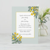 Gele Bloemen met de Uitnodiging van de Gebeurtenis (Staand voorkant)