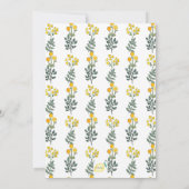 Gele Bloemen met de Uitnodiging van de Gebeurtenis (Achterkant)