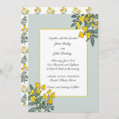 Gele Bloemen met de Uitnodiging van de Gebeurtenis (Voorkant / Achterkant)