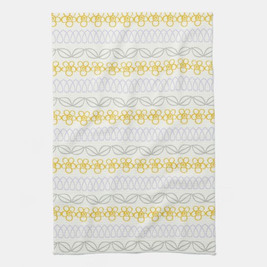 Gele bloemen met grijs theedoek (Verticaal)