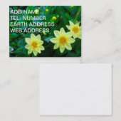 Gele bloemen met groene bladeren visitekaartje (Voorkant / Achterkant)