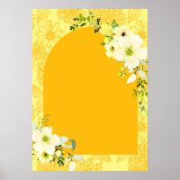 Gele bloemen met Haldi-welkomstteken