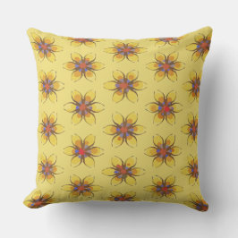 Gele bloemen met Oranje knoppen Kussen