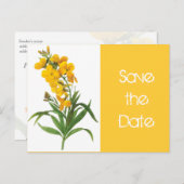 gele bloemen, met uitzondering van de datum-brief aankondigingskaart (Voorkant / Achterkant)