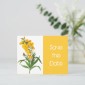 gele bloemen, met uitzondering van de datum-brief aankondigingskaart (Staand voorkant)