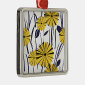 Gele bloemen metalen ornament (Rechts)