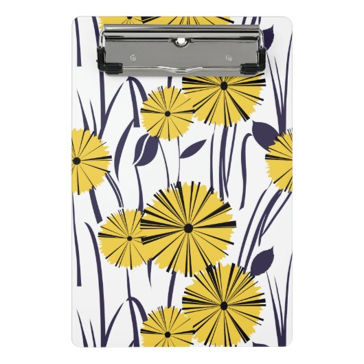Gele bloemen mini klembord (Voorkant)