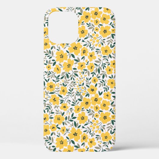 Gele bloemen: moderne bloemen naadloos. Case-Mate iPhone case (Achterkant)