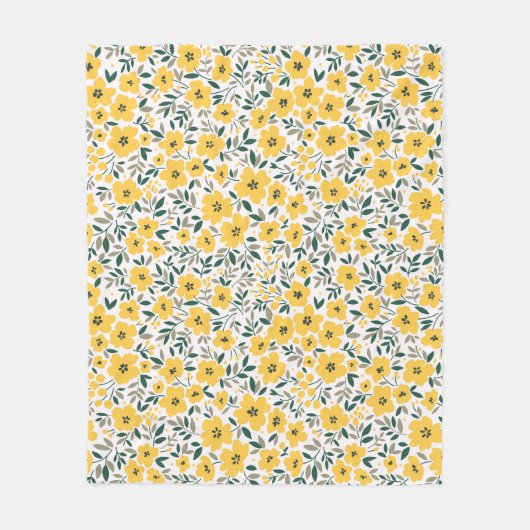 Gele bloemen: moderne bloemen naadloos. fleece deken (Voorkant)
