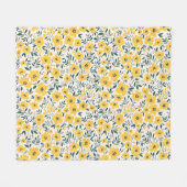 Gele bloemen: moderne bloemen naadloos. fleece deken (Voorkant (Horizontaal))