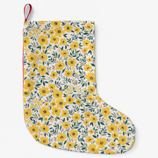 Gele bloemen: moderne bloemen naadloos. kleine kerstsok