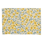 Gele bloemen: moderne bloemen naadloos. kussensloop (Voorkant)