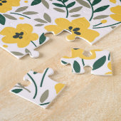 Gele bloemen: moderne bloemen naadloos. legpuzzel (Zijkant)