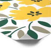 Gele bloemen: moderne bloemen naadloos. poster (Hoek)