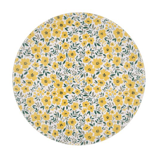 Gele bloemen: moderne bloemen naadloos. snijplank (Voorkant)