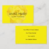 Gele Bloemen Moderne Kleurrijke Evenementenplanner Visitekaartje (Voorkant / Achterkant)
