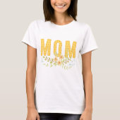 Gele Bloemen Moeder Patroon T-shirt (Voorkant)