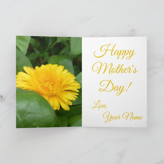 Gele bloemen Moederdag Kaart (Binnen)