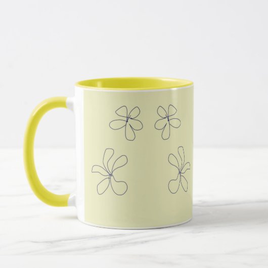 gele bloemen mok (Links)