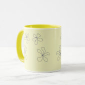 gele bloemen mok (Voorkant links)