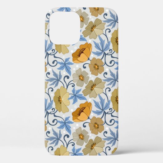 Gele Bloemen: Naadloos Textielontwerp Case-Mate iPhone Case (Achterkant)
