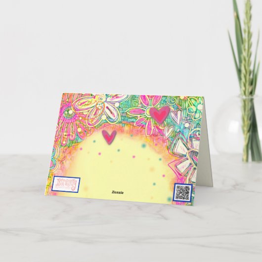 Gele Bloemen Naam aanpassen Inspirivity Floral Kaart (Achterkant)