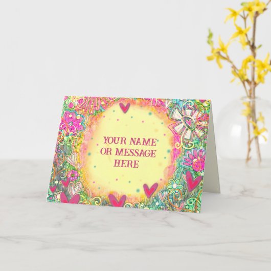 Gele Bloemen Naam aanpassen Inspirivity Floral Kaart (Gele Bloem)