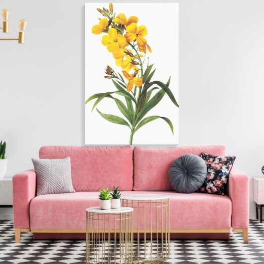 Gele bloemen (naam onbekend) Pierre Joseph Redout Canvas Afdruk (Insitu (Woonkamer))