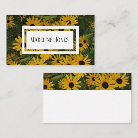  gele bloemen natuur foto aangepast visitekaartje (Voorkant / Achterkant)