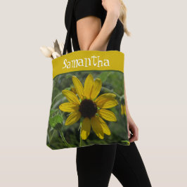Gele Bloemen Natuur Foto Heldere Wilde Bloem Tote Bag