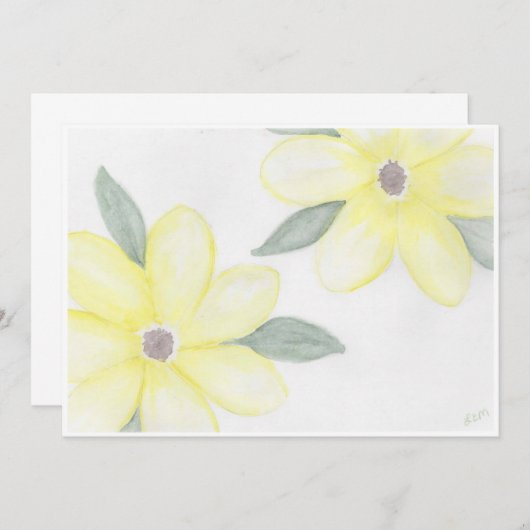 Gele Bloemen Notitiekaarten (Voorkant / Achterkant)