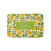 Gele Bloemen Ontwerp met Ontspan Bericht Badmat (Voorkant)