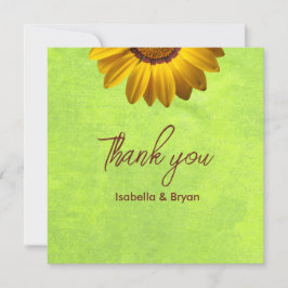 Gele bloemen op Abstract Groen Monogram