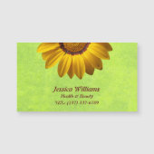 Gele bloemen op Abstract Groen Monogram (Voorkant)