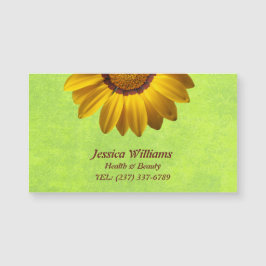 Gele bloemen op Abstract Groen Monogram