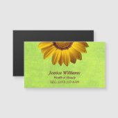 Gele bloemen op Abstract Groen Monogram (Voorkant / Achterkant)