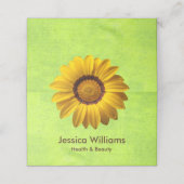 Gele bloemen op Abstract Groen Monogram Afsprakenkaart (Buitenkant ongevouwen)