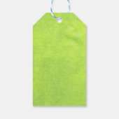 Gele bloemen op Abstract Groen Monogram Cadeaulabel (Achterkant)