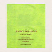 Gele bloemen op Abstract Groen Monogram Kaart (Binnenkant ongevouwen)