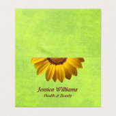 Gele bloemen op Abstract Groen Monogram Kaart (Buitenkant ongevouwen)