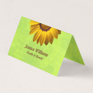 Gele bloemen op Abstract Groen Monogram Kaart
