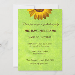 Gele bloemen op Abstract Groen Monogram Kaart