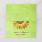 Gele bloemen op Abstract Groen Monogram Klantenkaartje (Buitenkant ongevouwen)