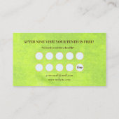 Gele bloemen op Abstract Groen Monogram Klantenkaartje (Achterkant)