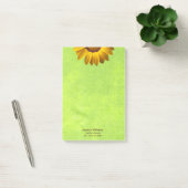 Gele bloemen op Abstract Groen Monogram Post-it® Notes (Kantoor)