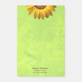 Gele bloemen op Abstract Groen Monogram Post-it® Notes
